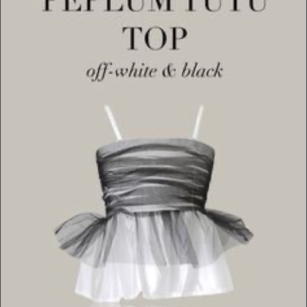 Peplum Tutu Top - Off-White & Black